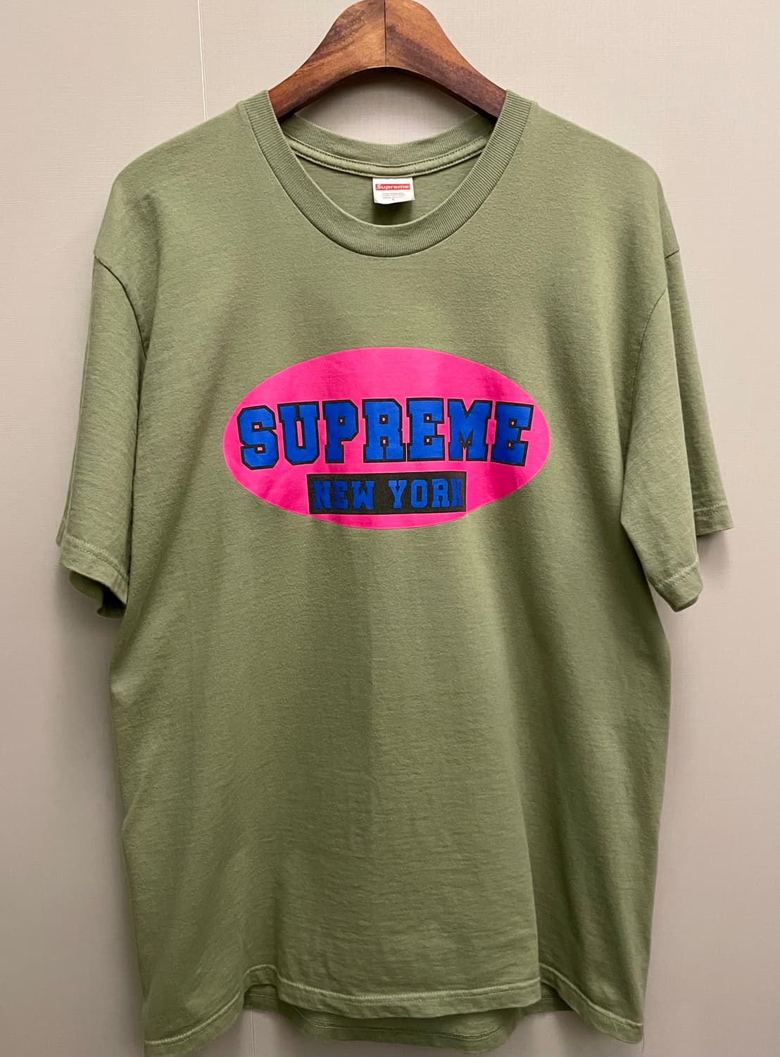 (L)23s Supreme 슈프림 뉴욕 프린팅 코튼 반팔티셔츠 그린 상품이미지1