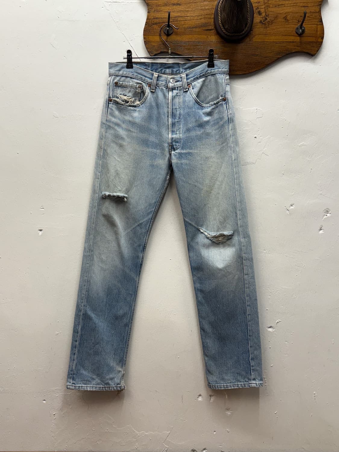 90s USA Levi’s 501 Heel Bite Straight De 상품이미지5