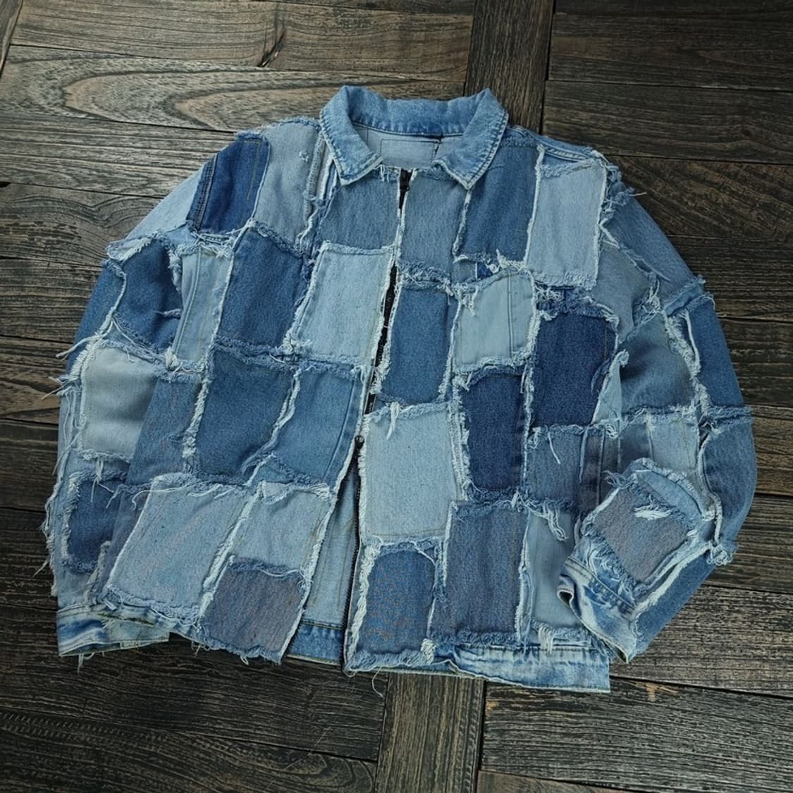 [빈티지] 패치 워크 데님 자켓 M18442 상품이미지1
