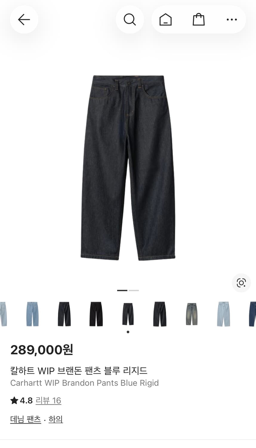 칼하트윕 브랜든 팬츠 블루 리지드 XL 상품이미지1