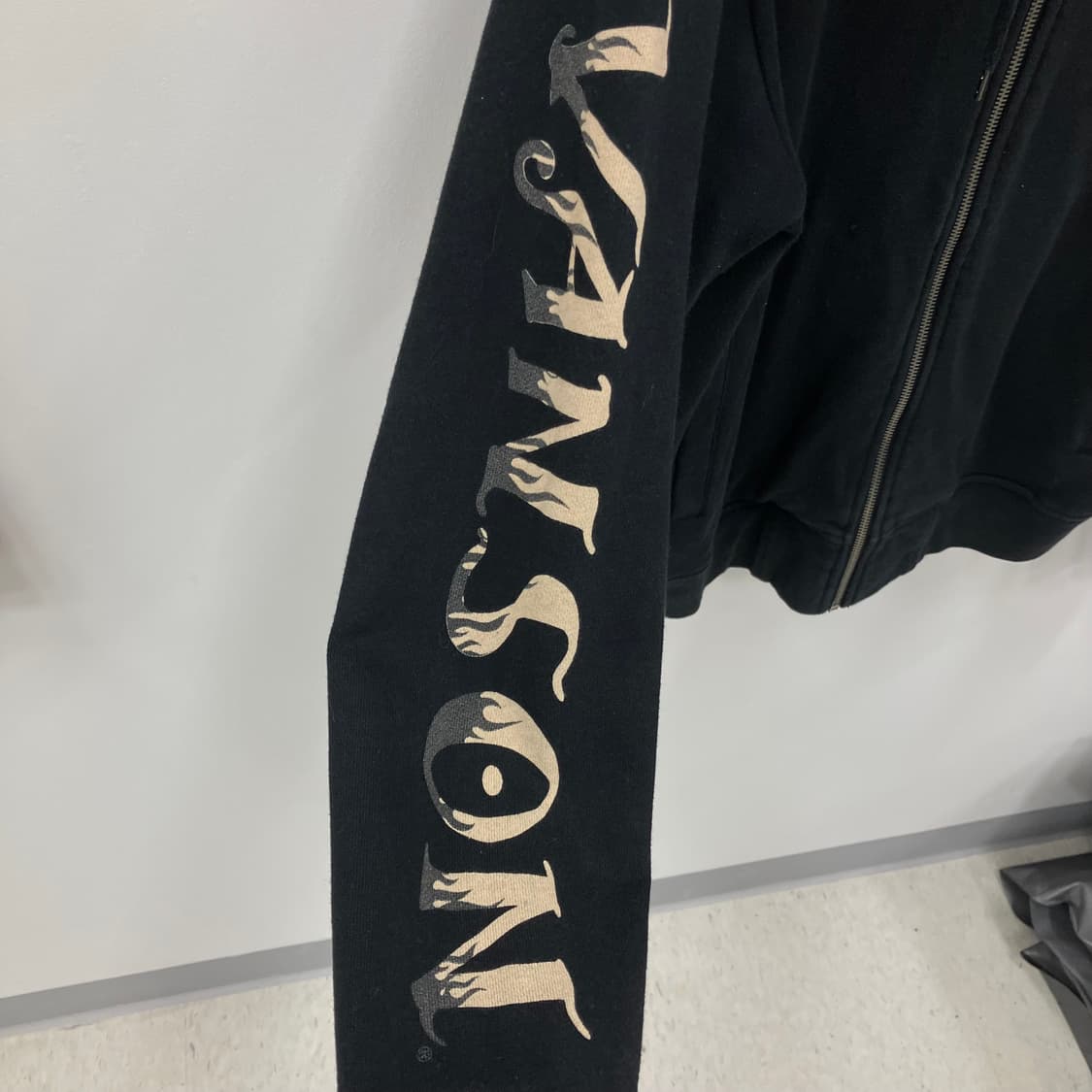 밴슨 레더 블랙 스컬 자수 후드 집업 L 상품이미지5