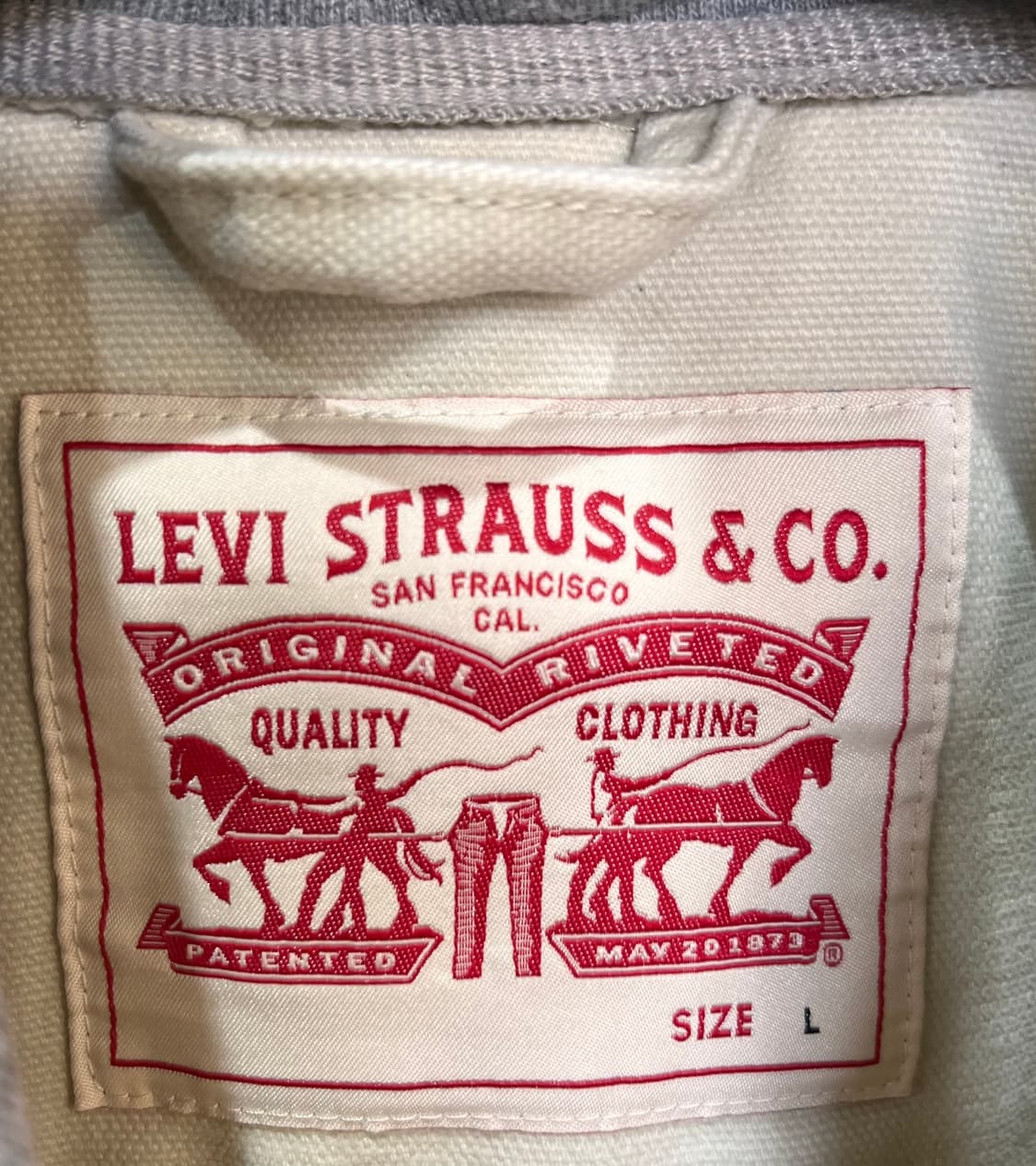 리바이스 데님 후드 자켓 아이보리 그레이 L 상품이미지6