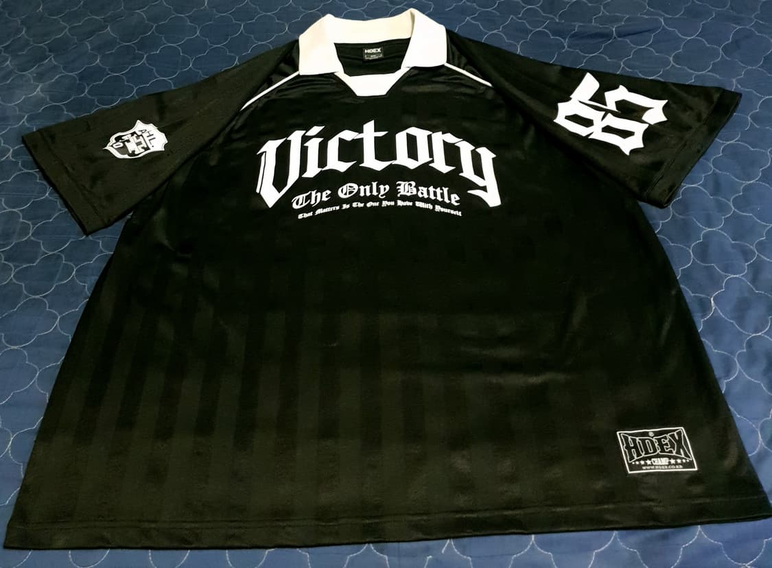 (25ss) HDEX 빅토리 스트라이프 카라 숏 슬리브 블랙 (2XL) 상품이미지2