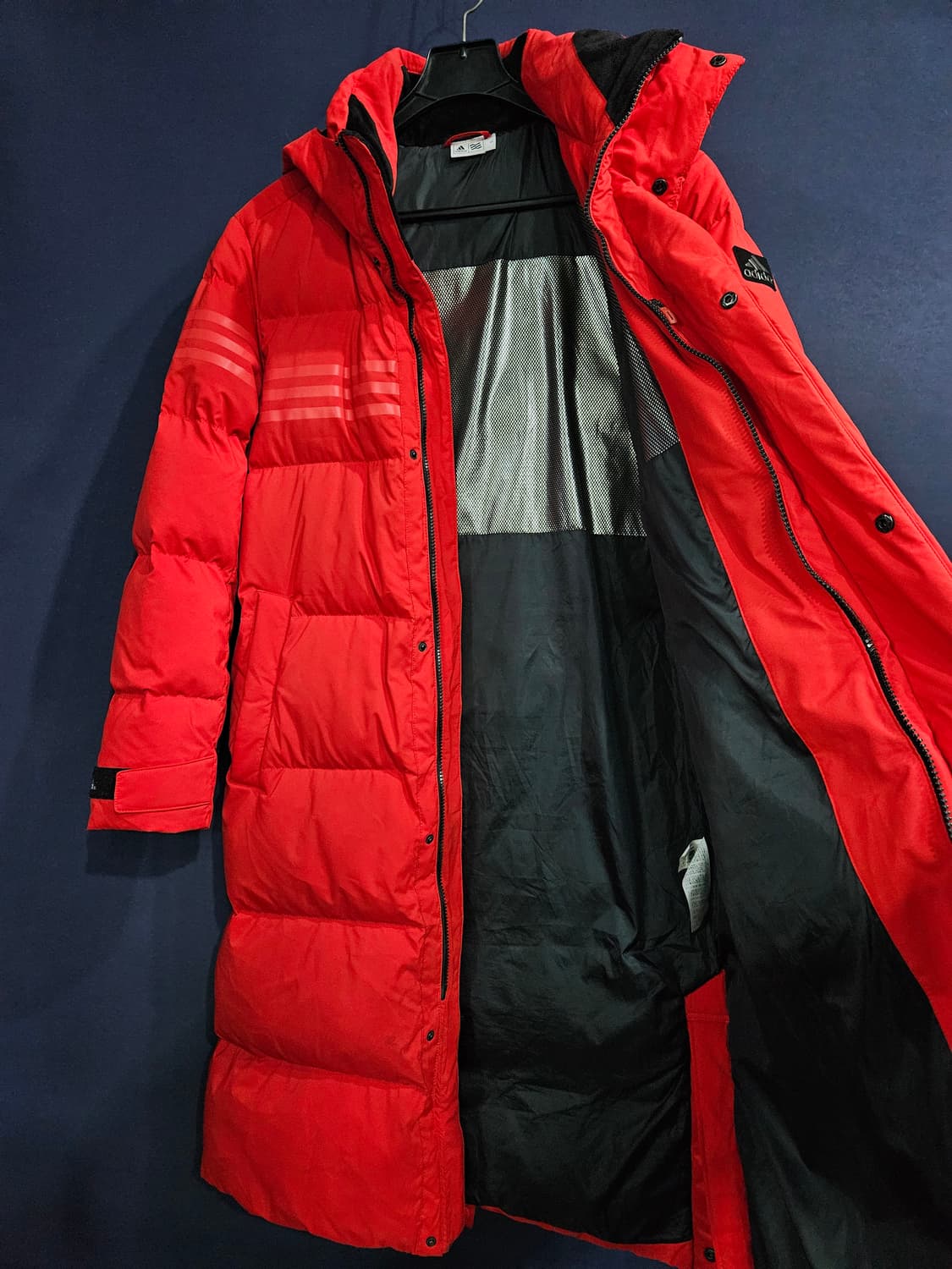 아디다스 레드컬러 남성 100 구스다운 롱패딩  상품이미지8