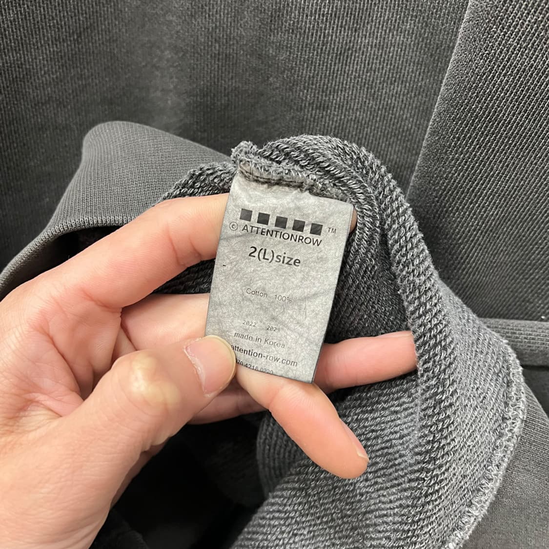 어텐션로우 오버핏 피그먼트 맨투맨 2XL급 상품이미지4