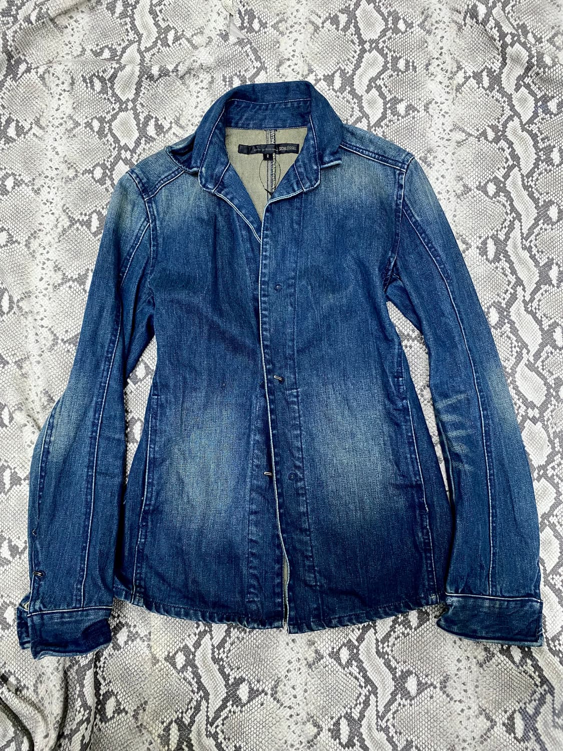 [Schlussel]Blue Washed Slim Fit Jacket 상품이미지4