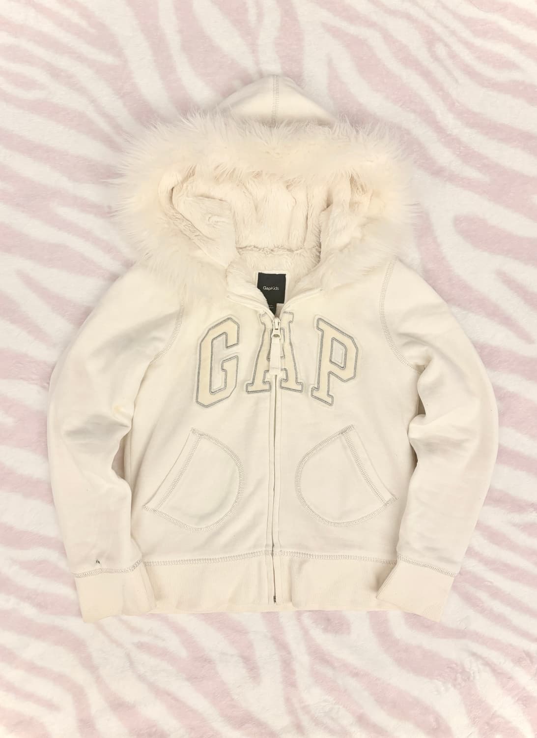 갭 GAP 아이보리 울프죠 퍼 후드집업 달천깔 히메갸루 대대장 상품이미지1