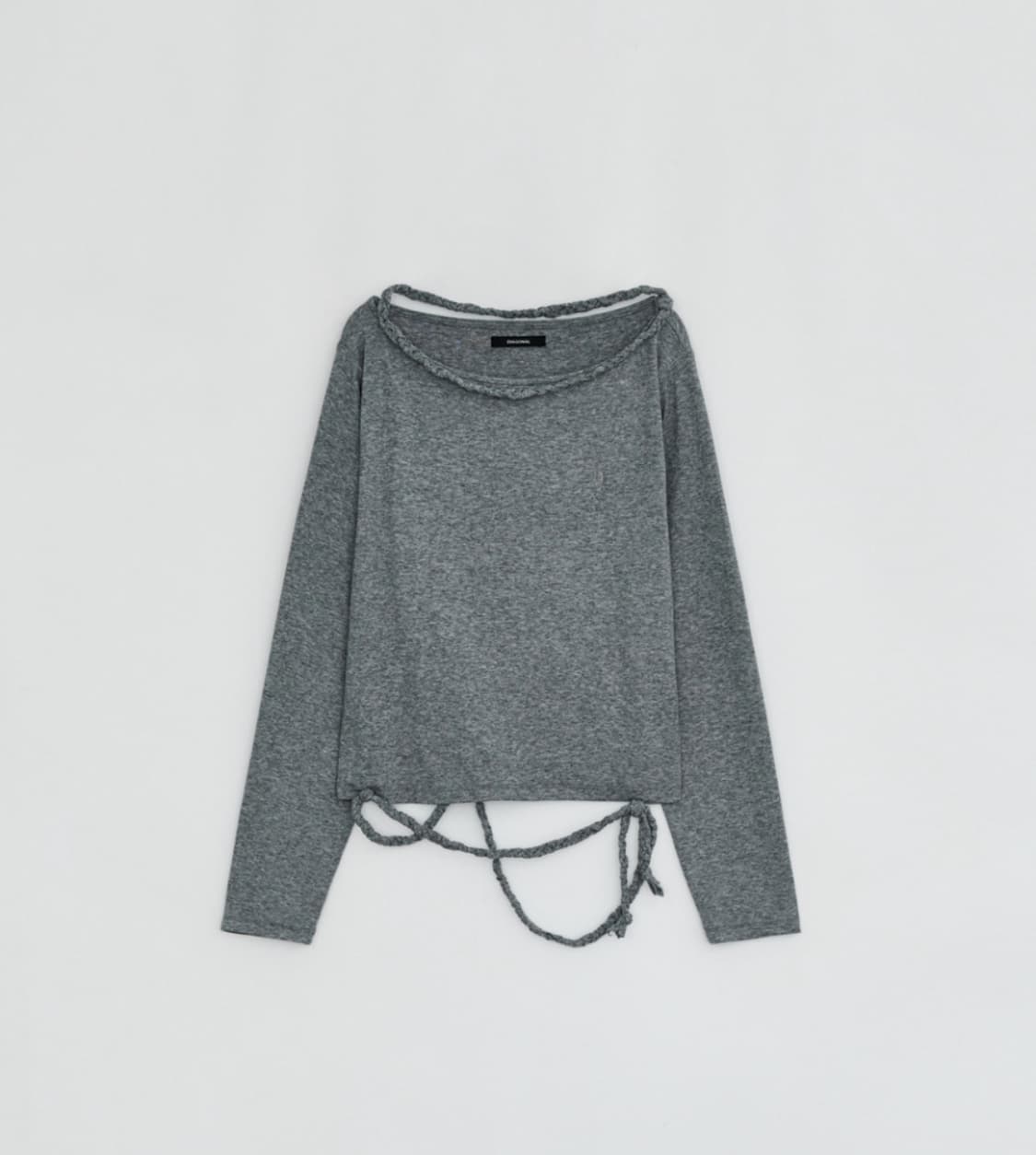 BRAID STRING TOP (melange grey) 상품이미지1