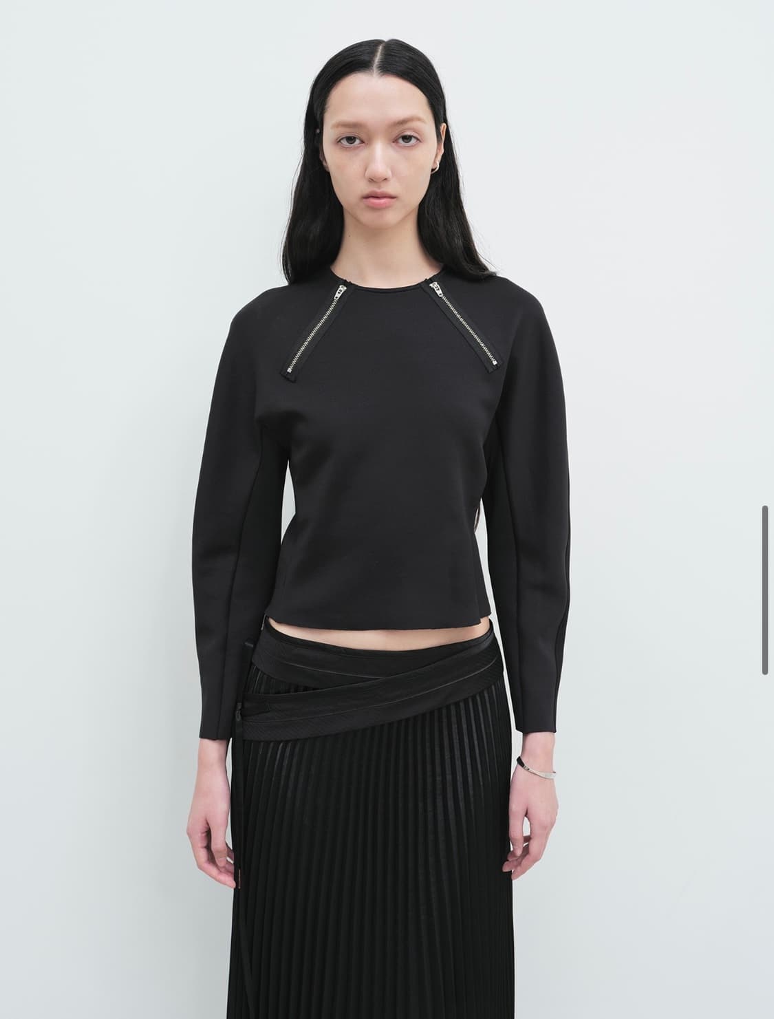윤세 지퍼 롱 슬리브 탑  상품이미지4