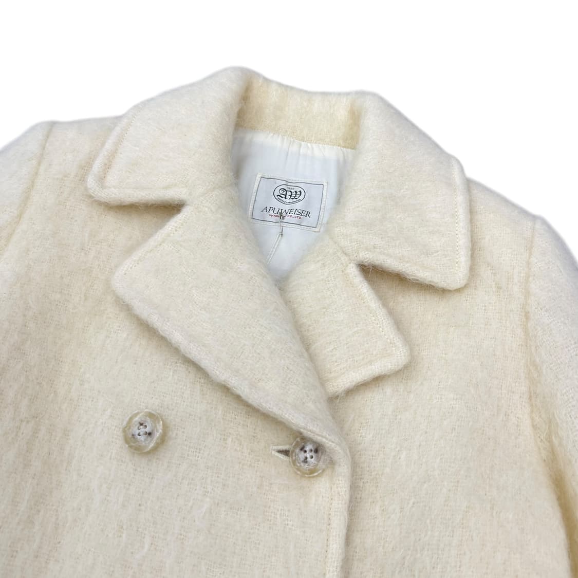 JPN 크림화이트 더블버튼 울 숏코트  상품이미지4