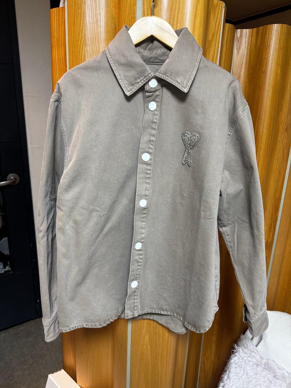 Ami 데님 오버셔츠 베이지 S 새상품 상품이미지2