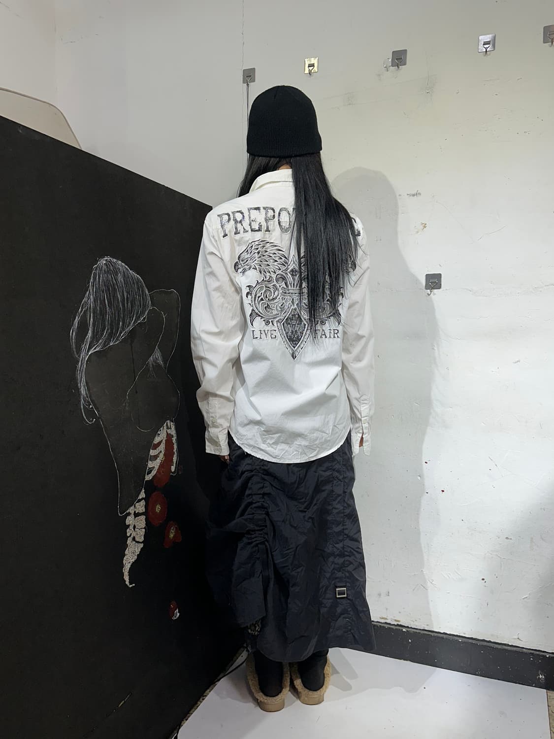 JPN Prepotente 화이트 고딕 자수 셔츠 자켓 M 상품이미지2