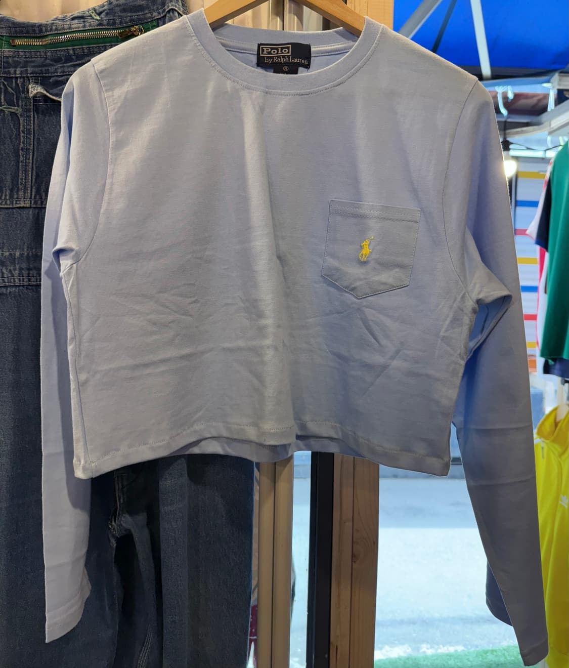 폴로 랄프로렌 옐로우포니 스카이 크롭 티셔츠 상품이미지1