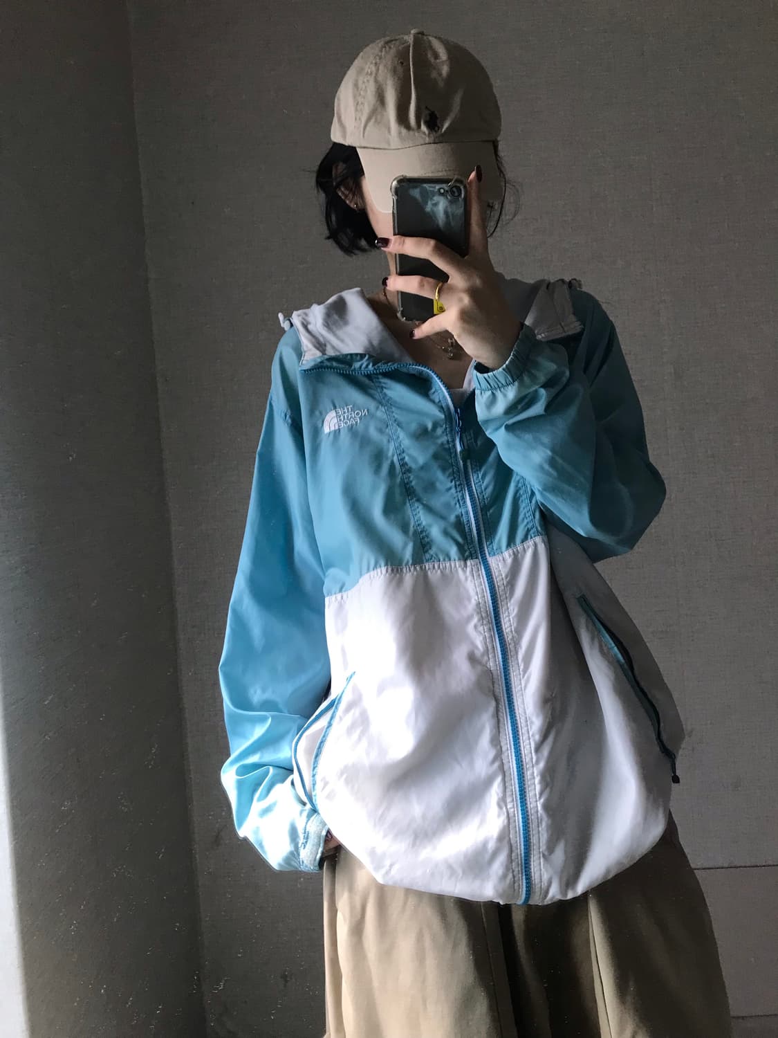 노페 연하늘 화이트 바람막이 상품이미지5