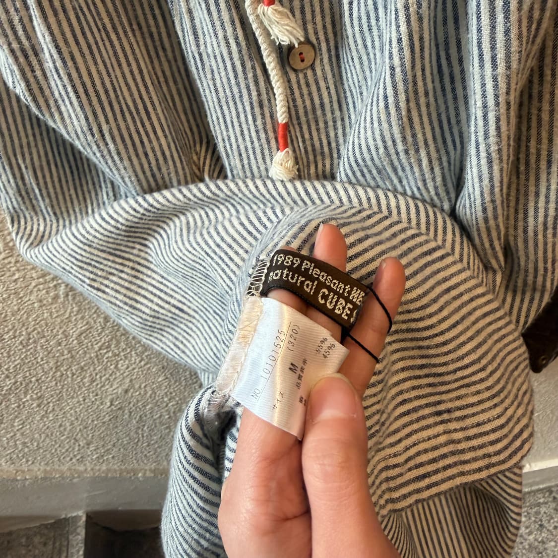 빈티지 밴딩 롱 스커트 스트라이프 패턴 버튼업 디테일 블루 상품이미지6