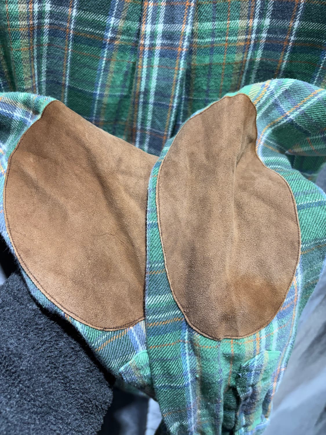 S 폴로랄프로렌 투포켓 레더패치 그린 체크셔츠 상품이미지7