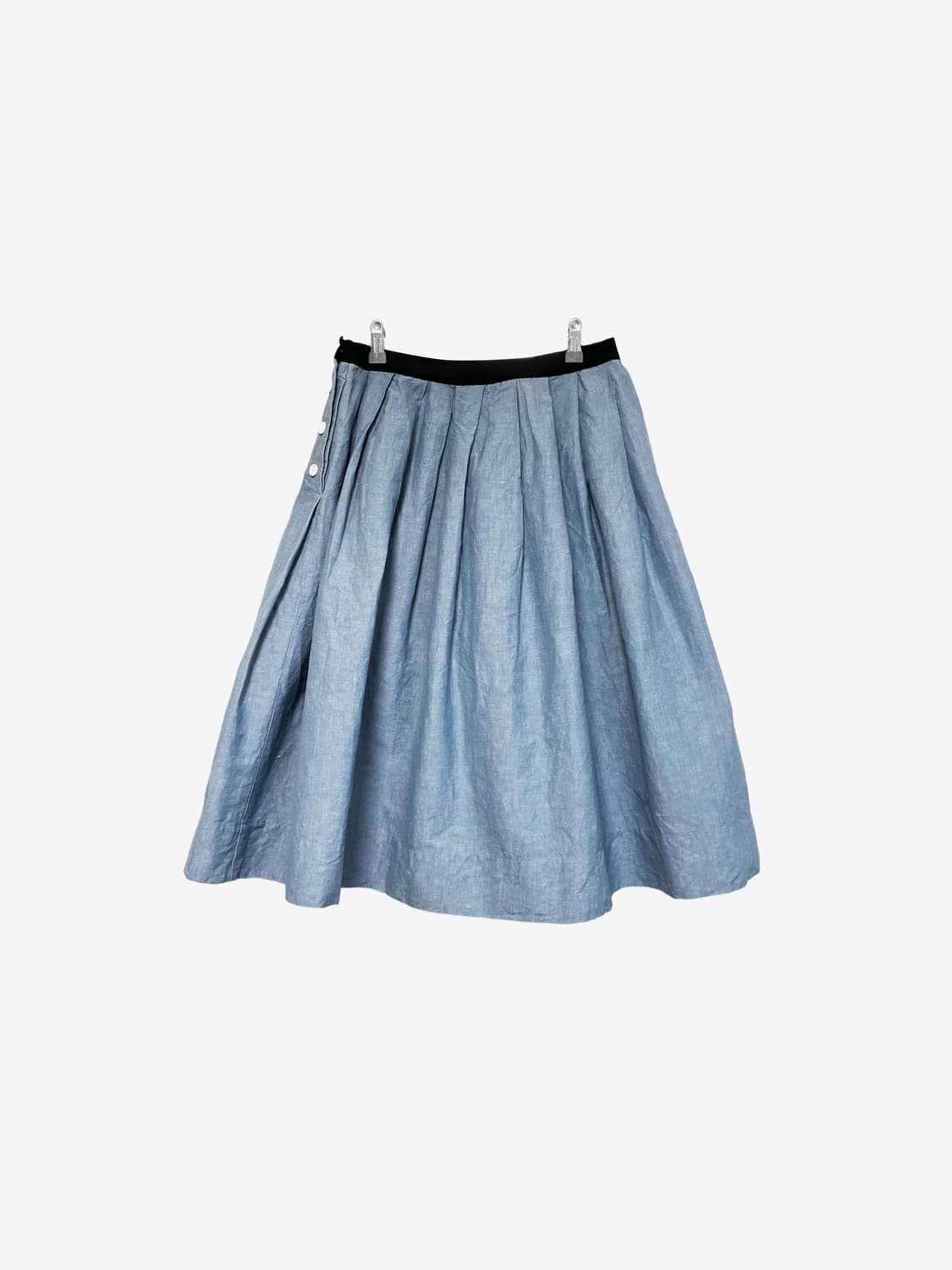 Linen Flare Skirt - Light Blue 상품이미지7