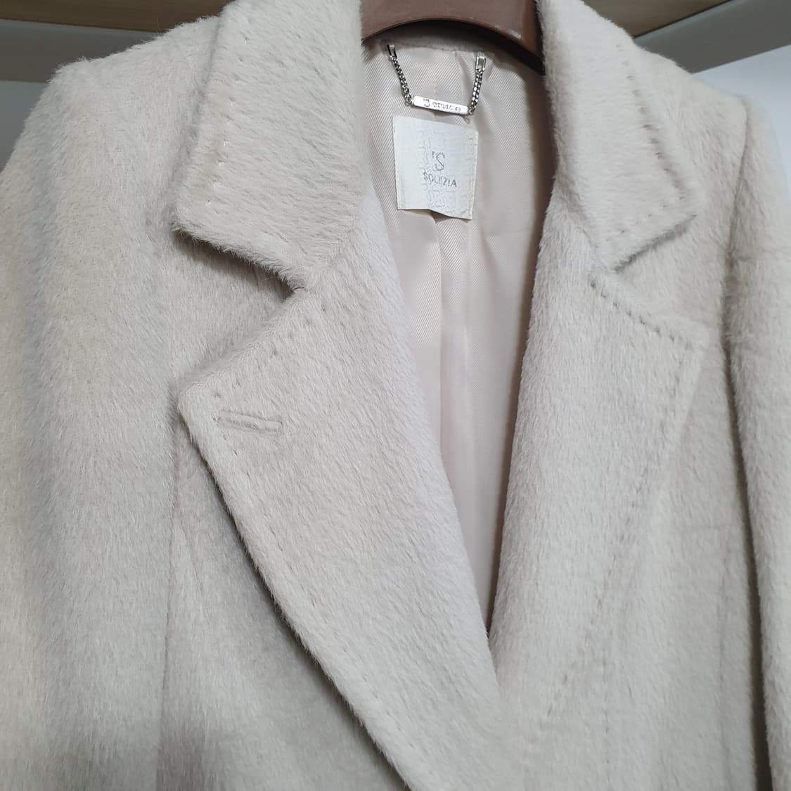 (85) 에스 솔레지아 알파카 100% 베이지 재킷 상품이미지3