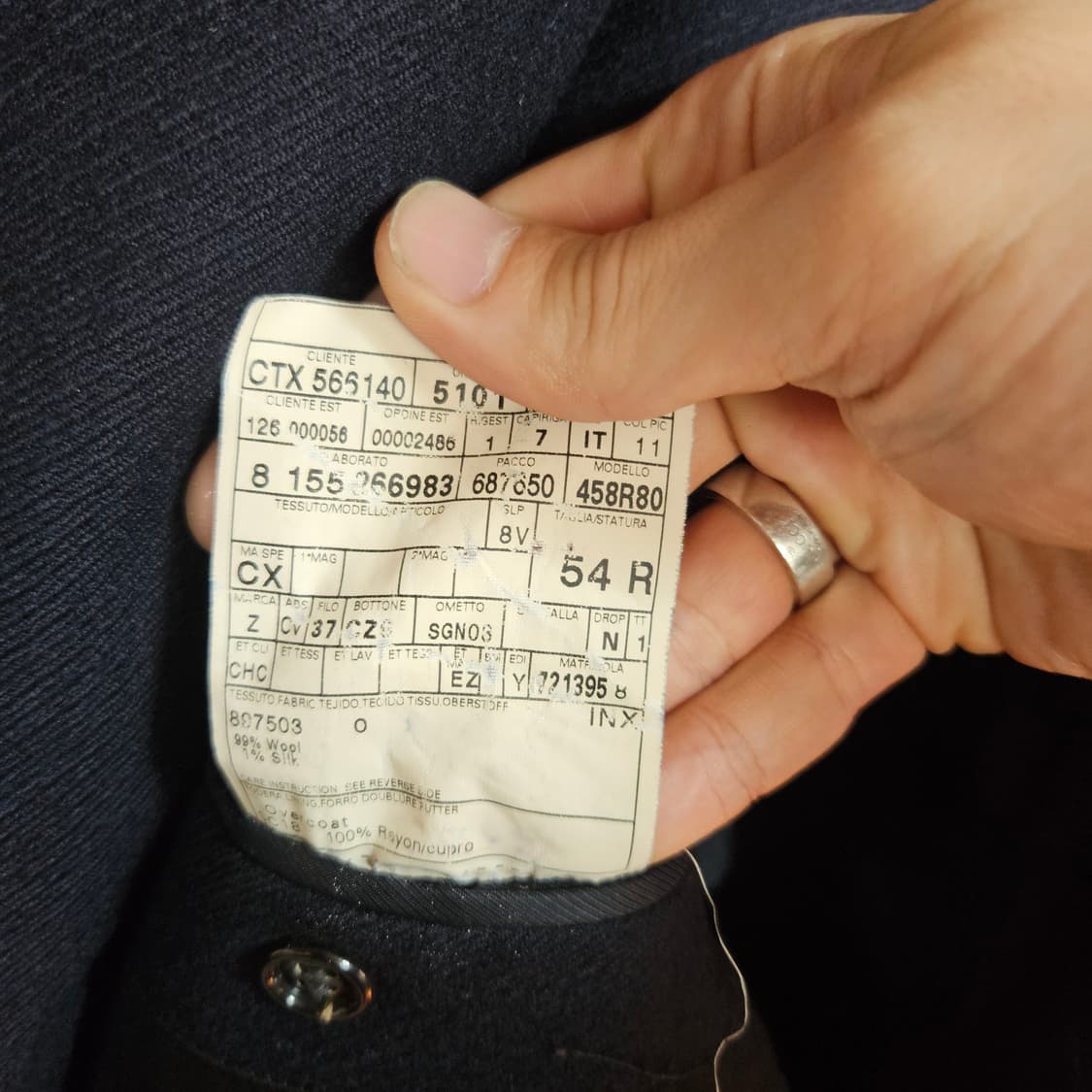 에르메네질도 제냐 Wool 100% 네이비 루즈핏 롱 코트 54size 상품이미지9