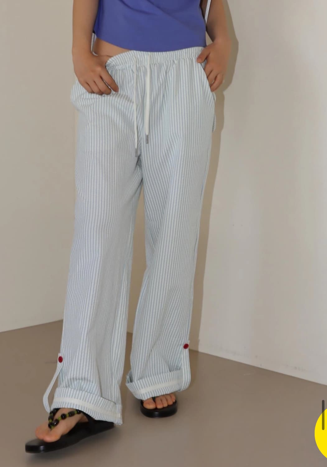 온스카 시어서커 버튼 팬츠 상품이미지2