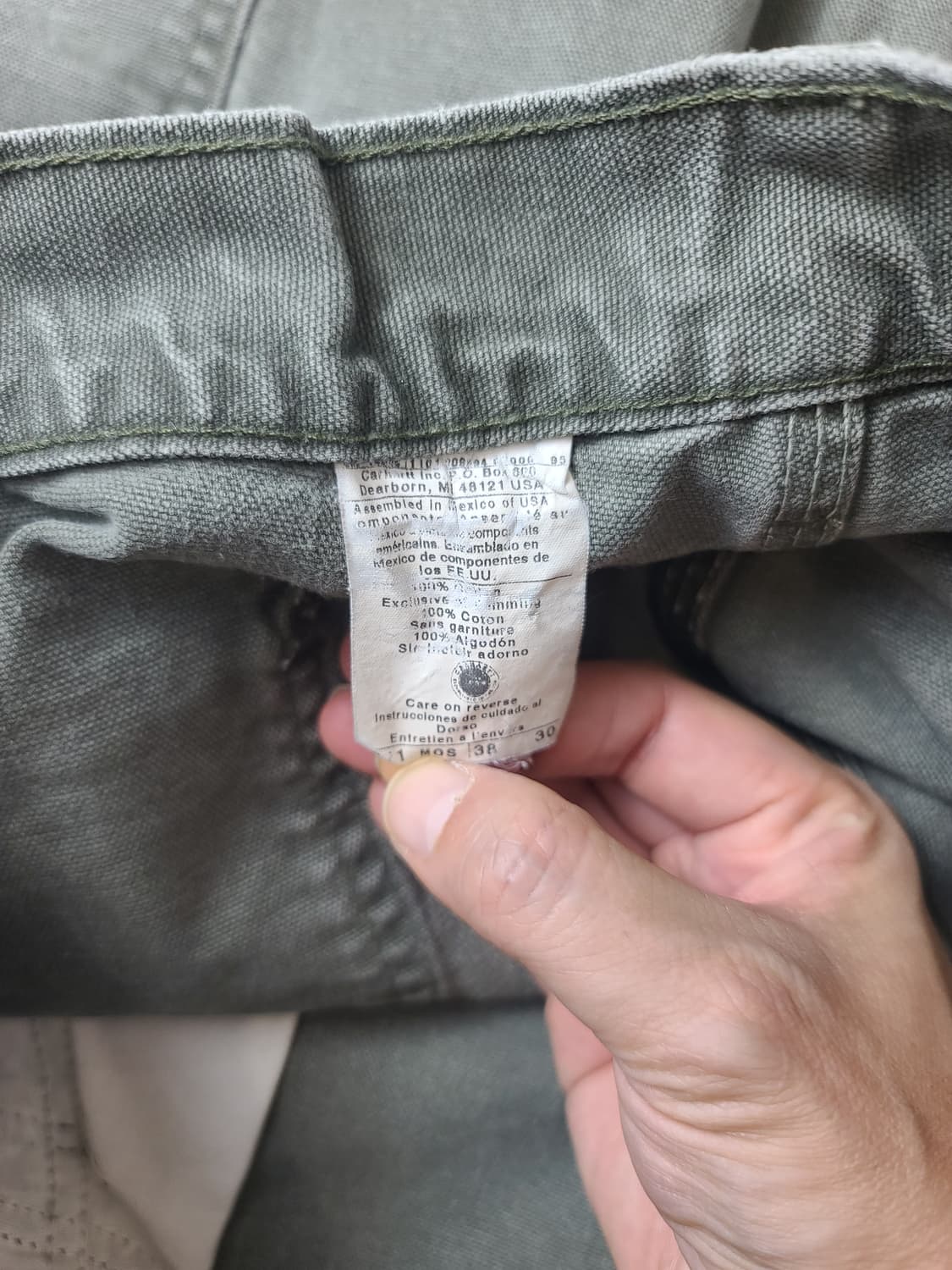 빈티지 올드 칼하트 싱글니 카펜터팬츠 모스그린 상품이미지8