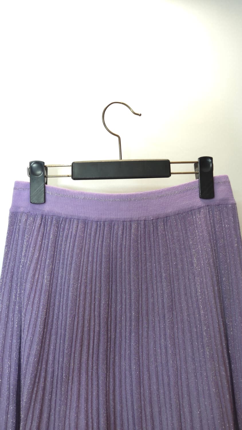 한섬 오즈세컨 바이올렛 글리터 플리츠 밴딩 롱스커트 M 사이즈 상품이미지8