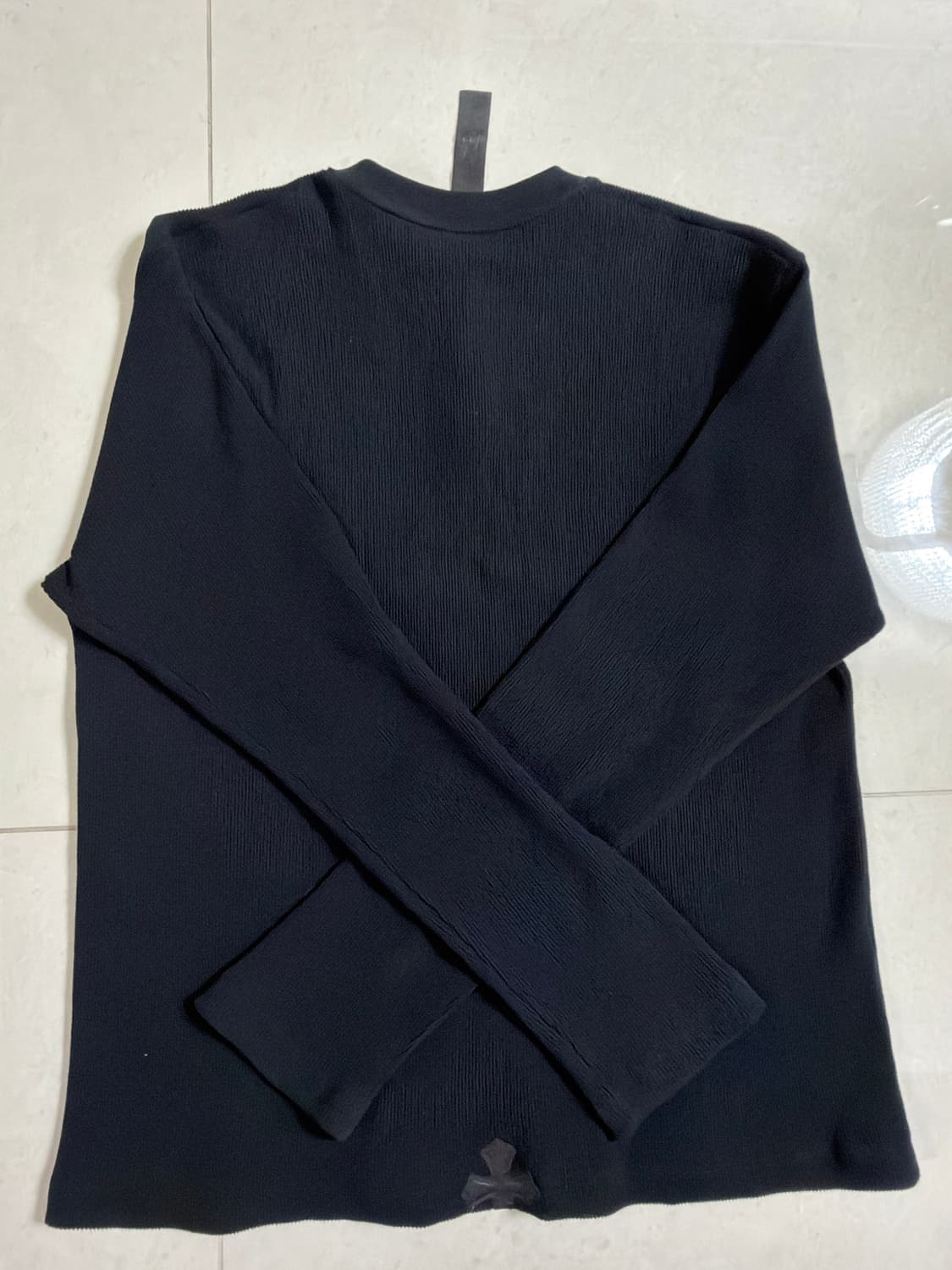 크롬하츠 레더패치 와플 헨리넥 니트 블랙 L사이즈 상품이미지2