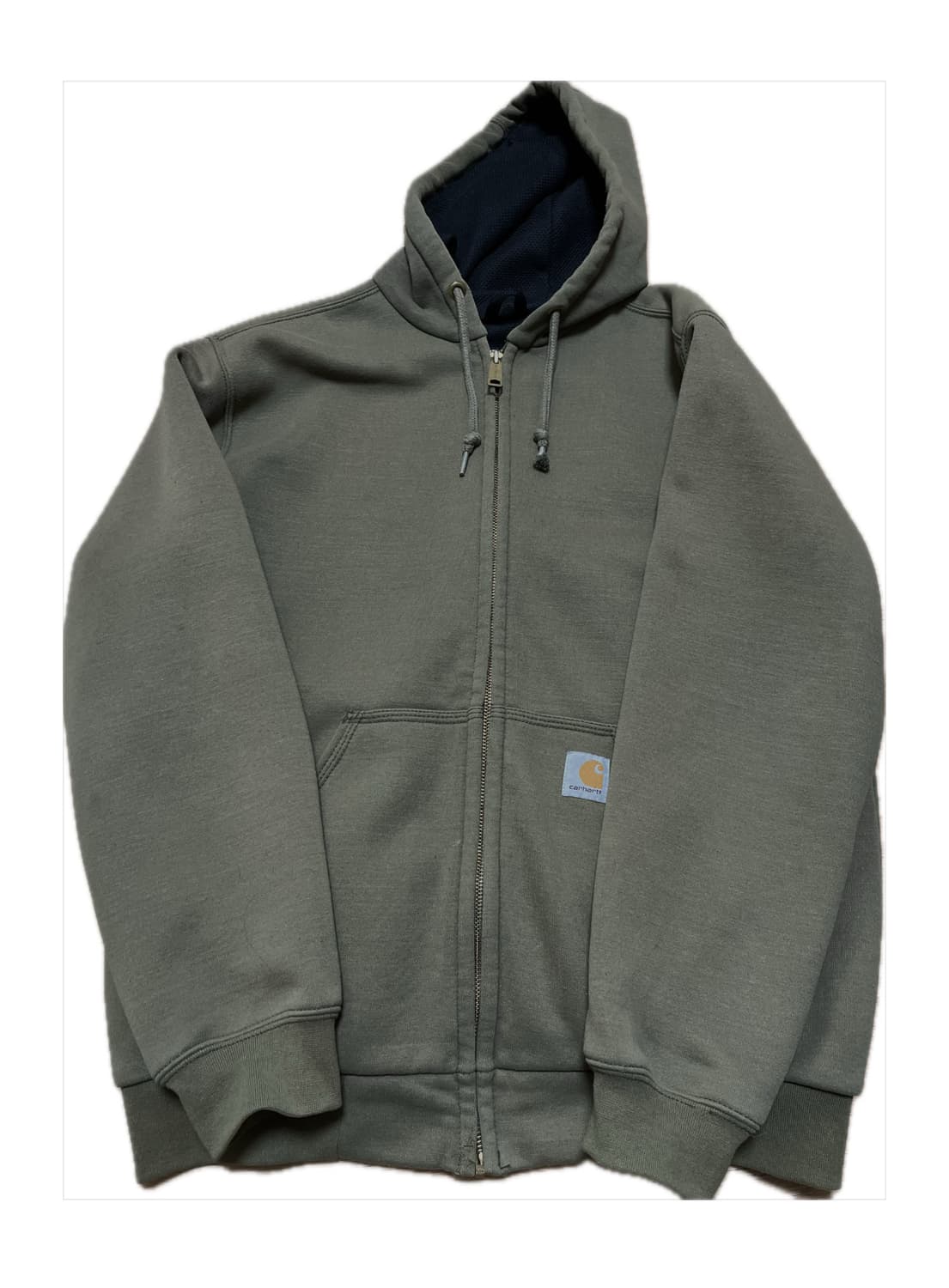 칼하트 써멀 레인디펜더 후드집업 올리브 그린 썬페이딩 상품이미지2
