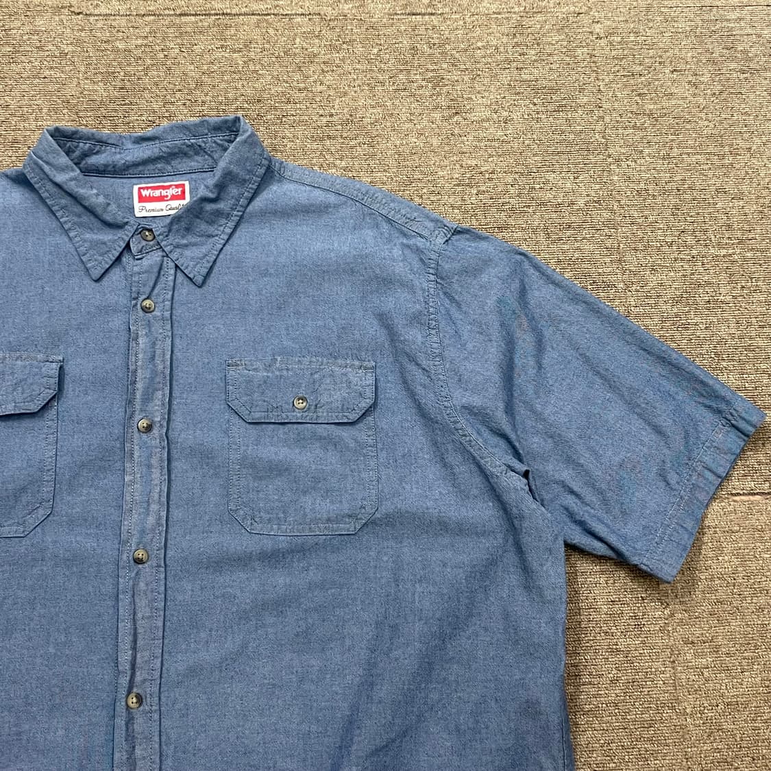 (2XL) Wrangler 랭글러 데님 코튼 반팔 셔츠  상품이미지2