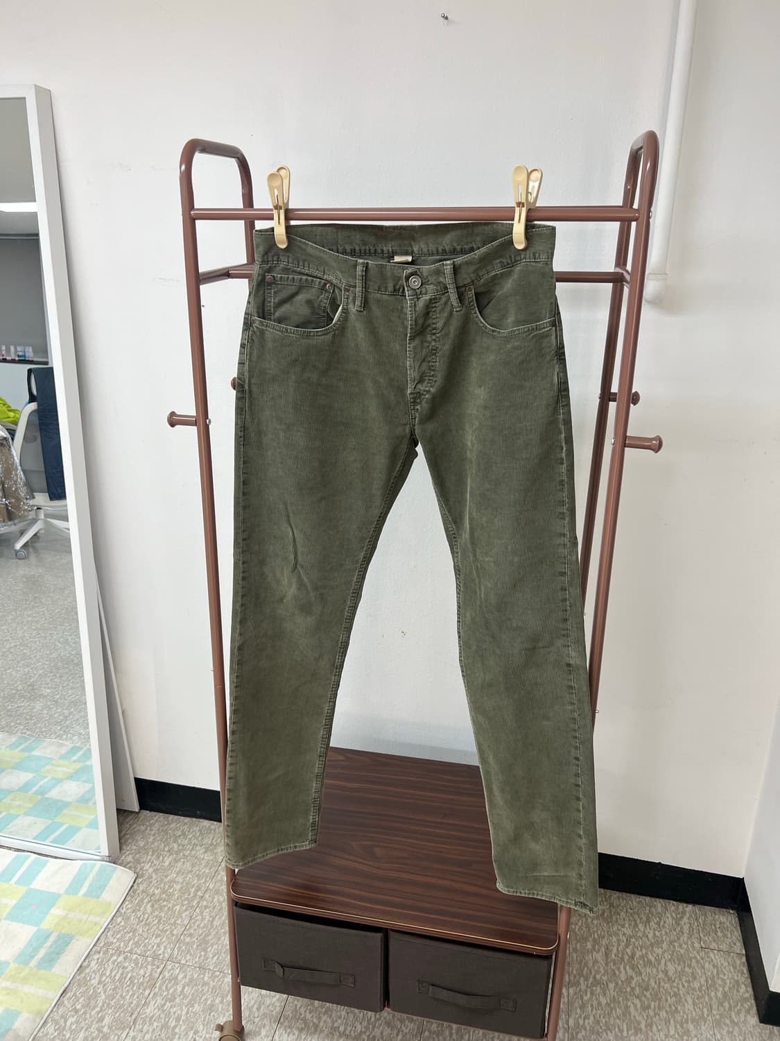 RRL/슬림핏 코듀로이 팬츠-올리브 (32/32) 상품이미지3