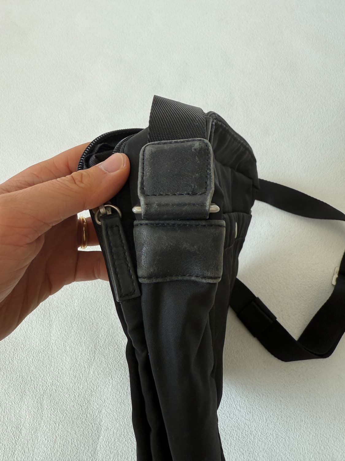 요지야마모토(SACSNY) 레더&나일론 크로스백 상품이미지4