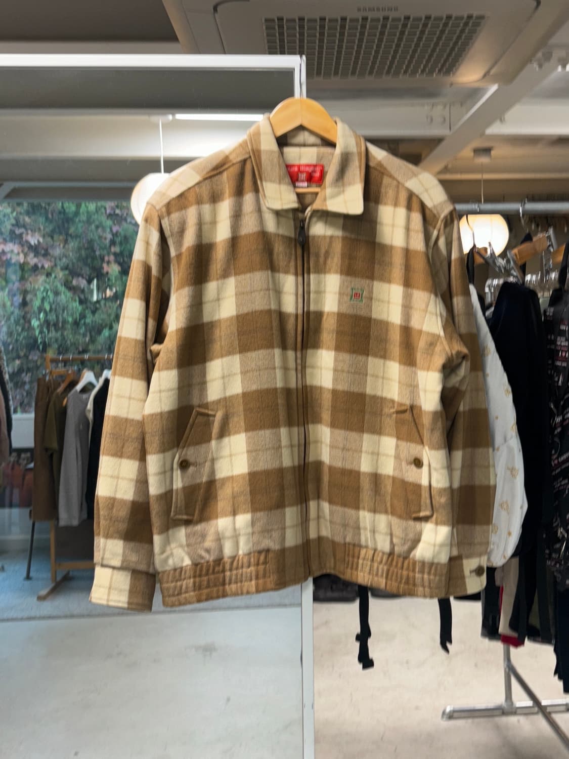 빈티지 체크 울 봄버자켓 상품이미지1