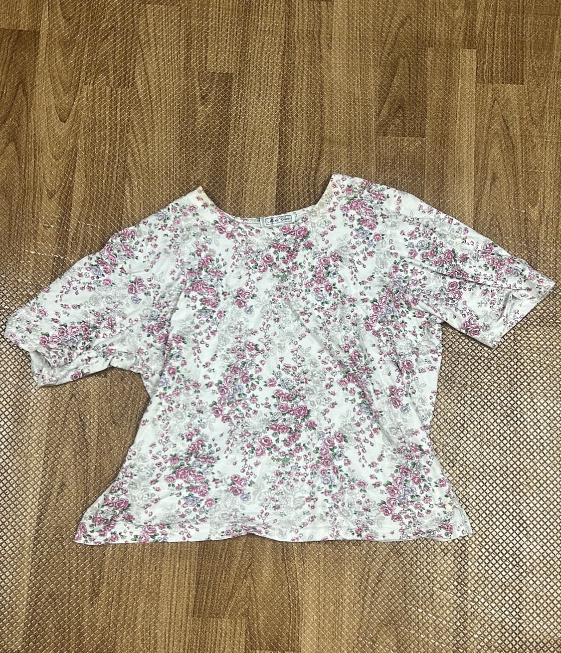 플라워 패턴 면 반팔티 상품이미지1