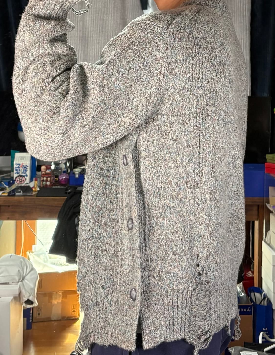 앤더슨벨 데미지 크루넥 니트 L 상품이미지9