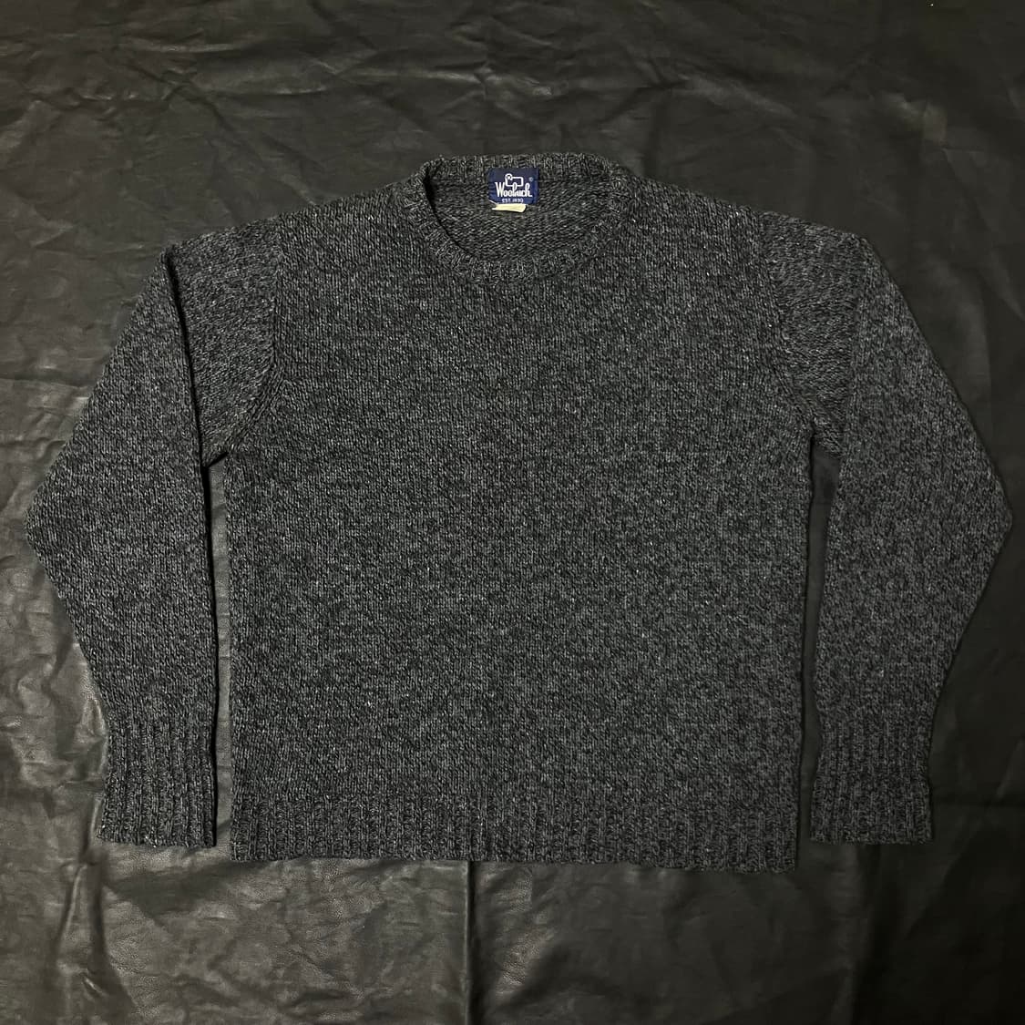 90s 울리치 챠콜 그레이 울 핸드 니트 상품이미지1