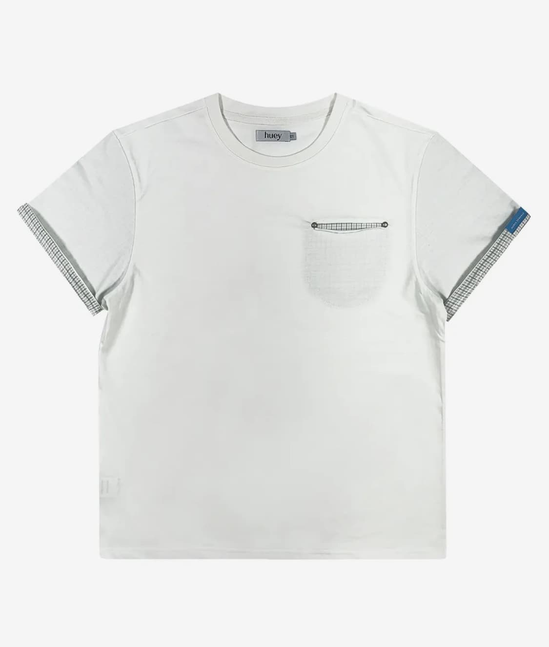 휴이 Check Rollup Tee White 상품이미지1