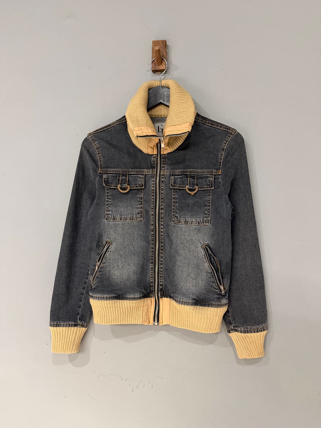 high-neck washing denim jacket 상품이미지6