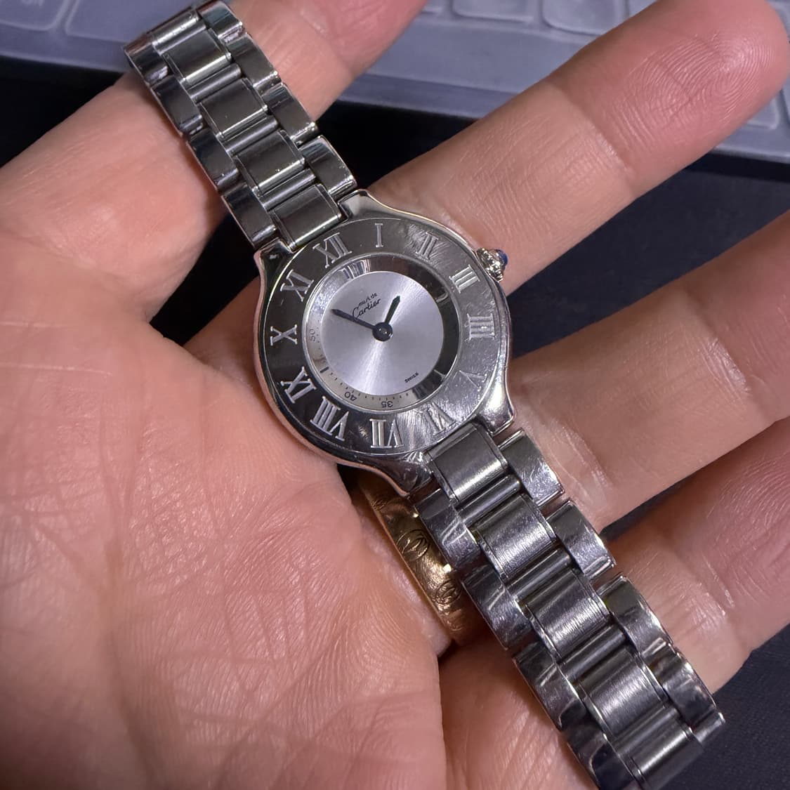 까르띠에 여성 실버 21C 쿼츠 스틸 시계 29mm 상품이미지10