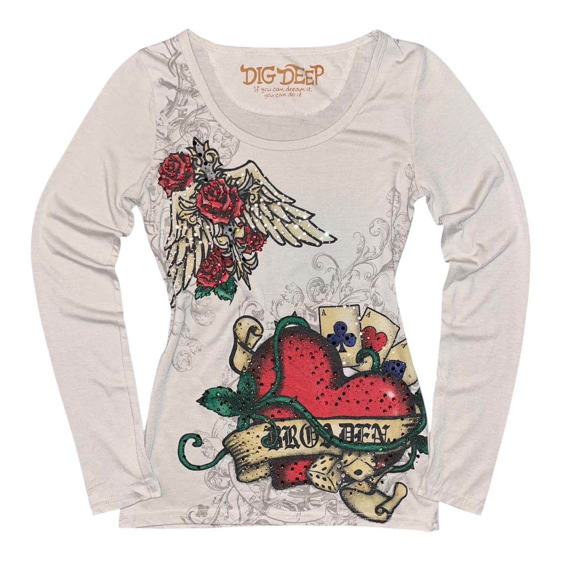 DIG DEEP 디그딥 큐빅 올드스쿨프린팅 롱슬리브 펑크갸루y2k 상품이미지1