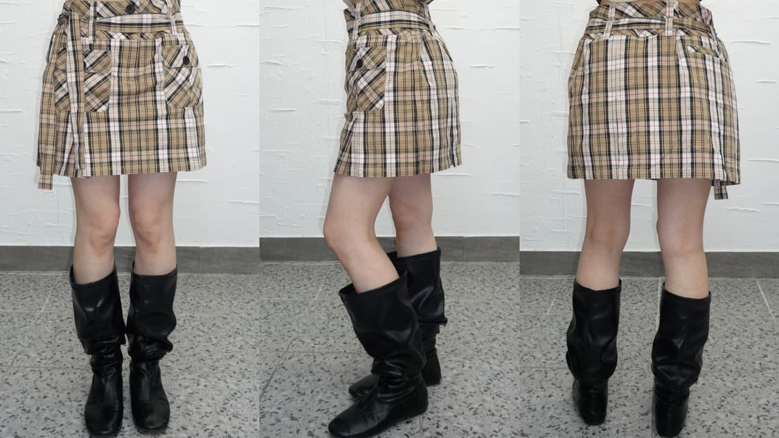 Check pattern pleats skirt 상품이미지4