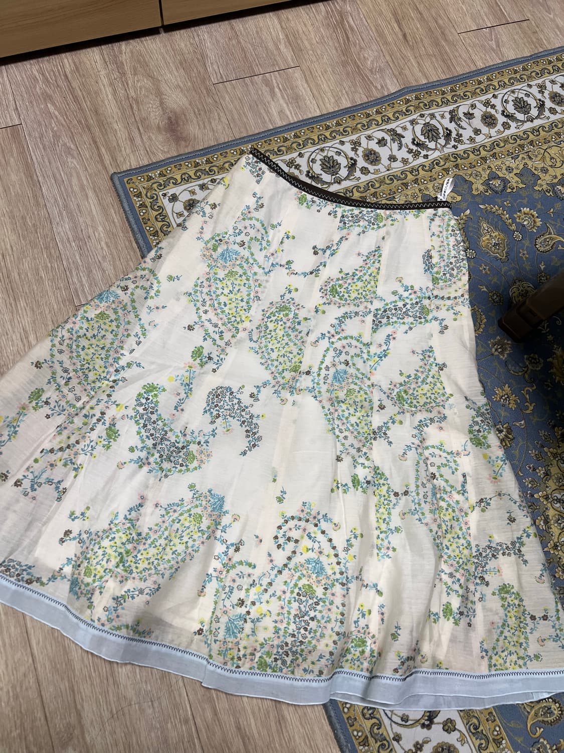 빈티지 미디 스커트 페이즐리 무늬 M 상품이미지2