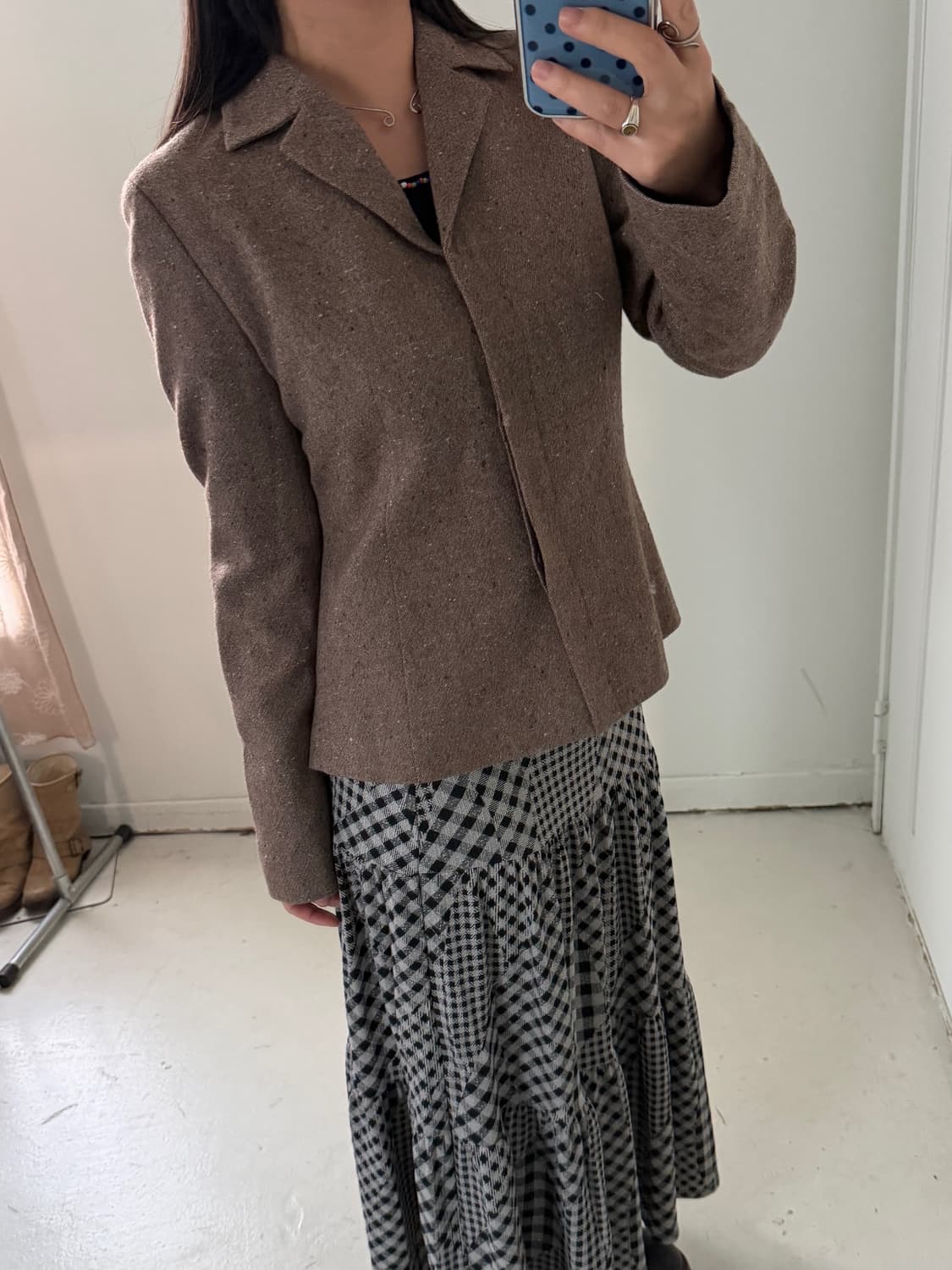 일본빈티지 모카브라운 쓰리버튼 자켓 상품이미지3