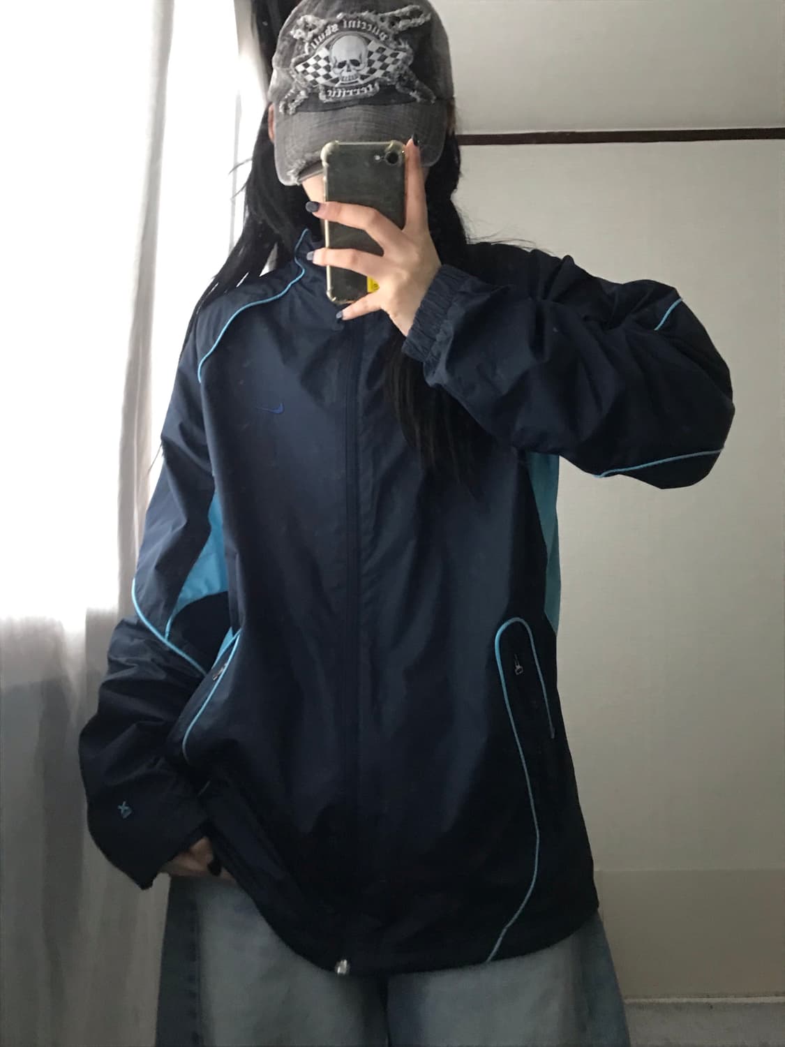 나이키 네이비 연하늘 바람막이 상품이미지3