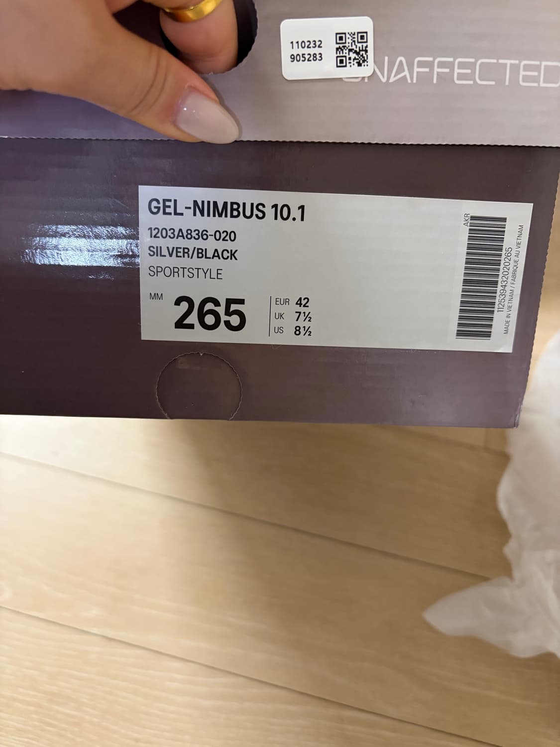 아식스 언어펙티드 젤 님버스 10.1 실버 블랙 상품이미지8