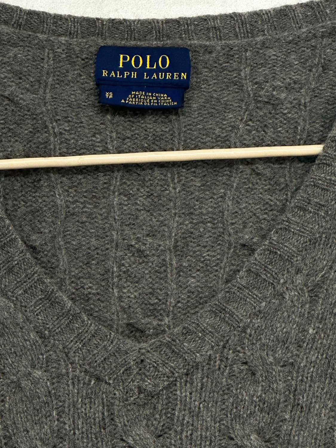 폴로 랄프로렌 여성 케이블 V넥 니트 XS 상품이미지2