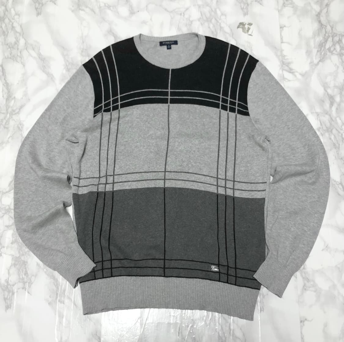 버버리 니트 봄시즌 남성용 체크  상품이미지1