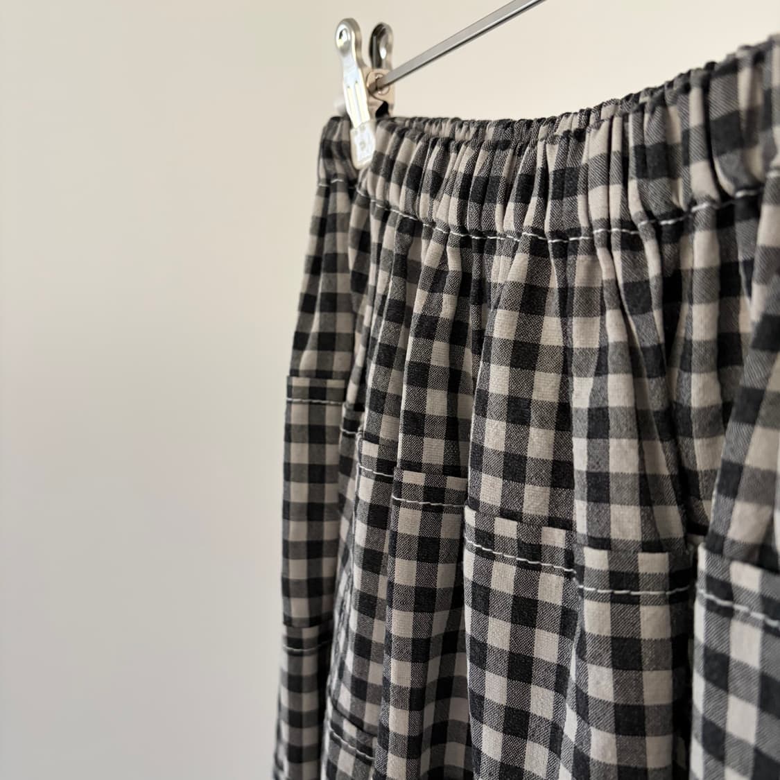 Gingham Check Patchwork Skirt 상품이미지6