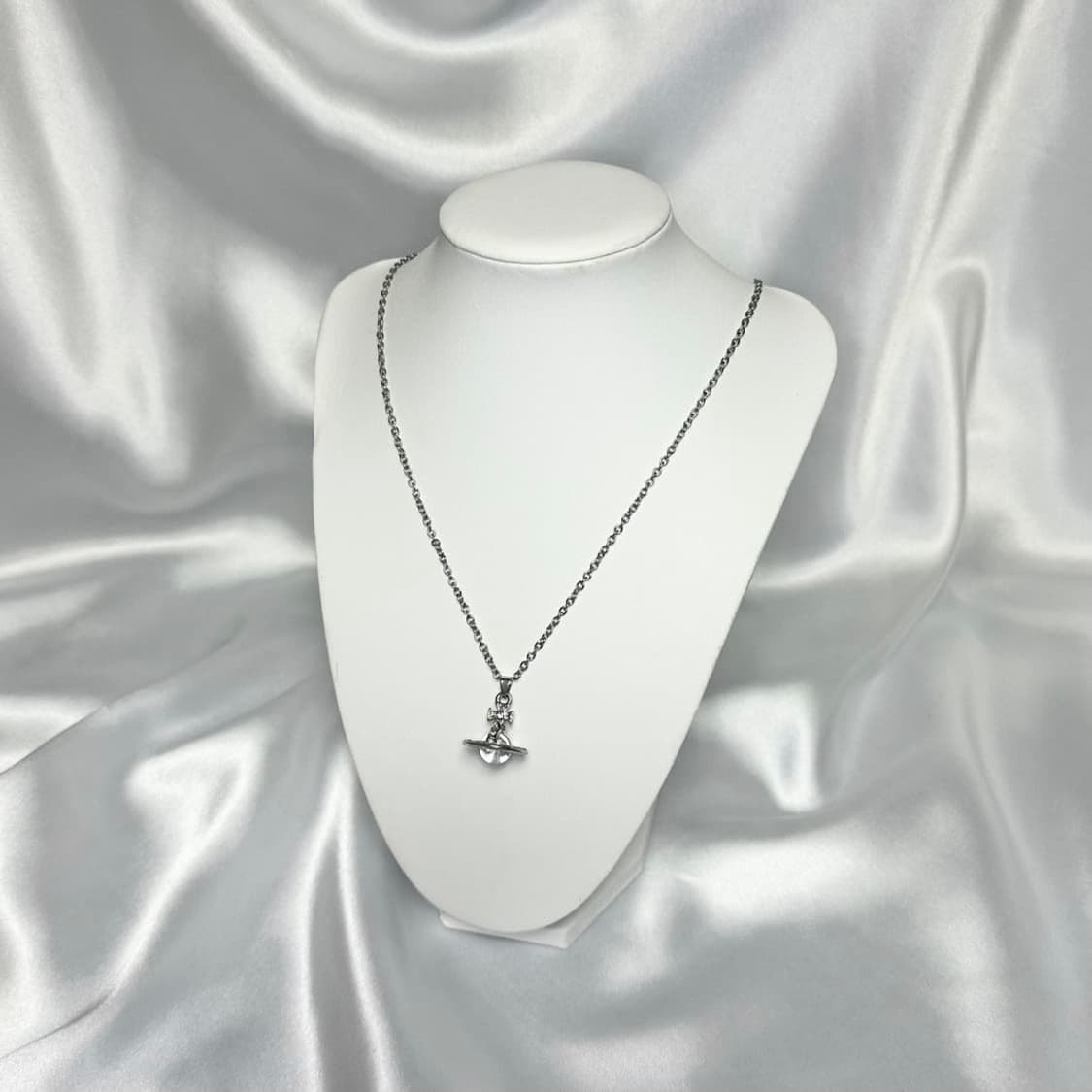 비비안웨스트우드 화이트 크리스탈 3d orb 팬던트 체인 목걸이(새상품) 상품이미지6