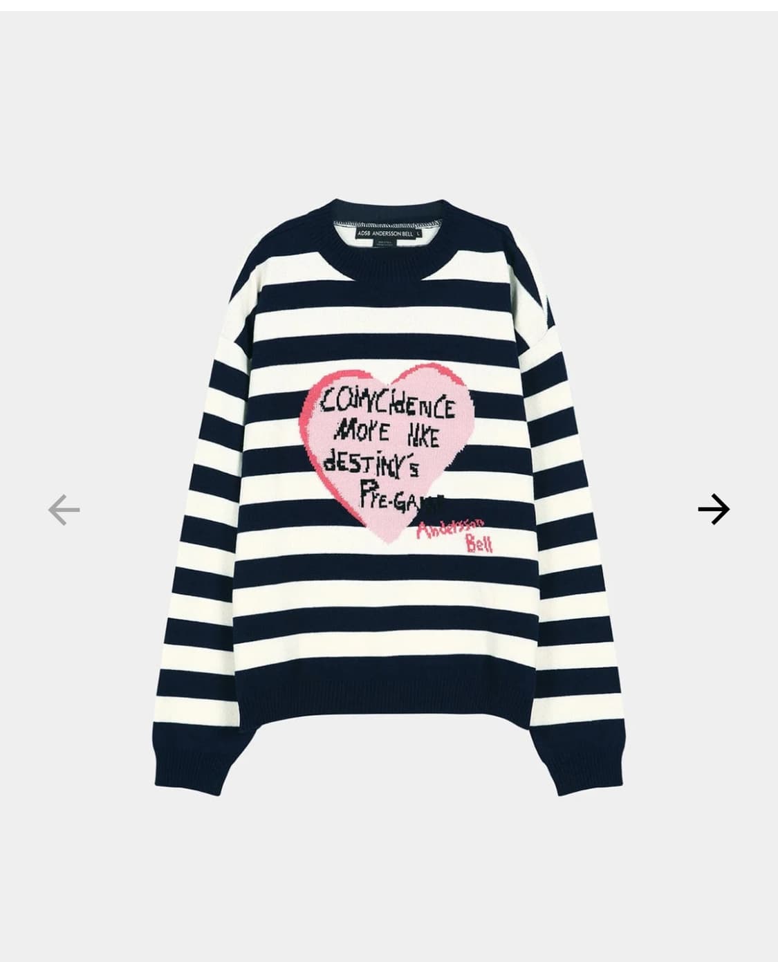 Andersson Bell Heart Sweater Navy Stripe 상품이미지1