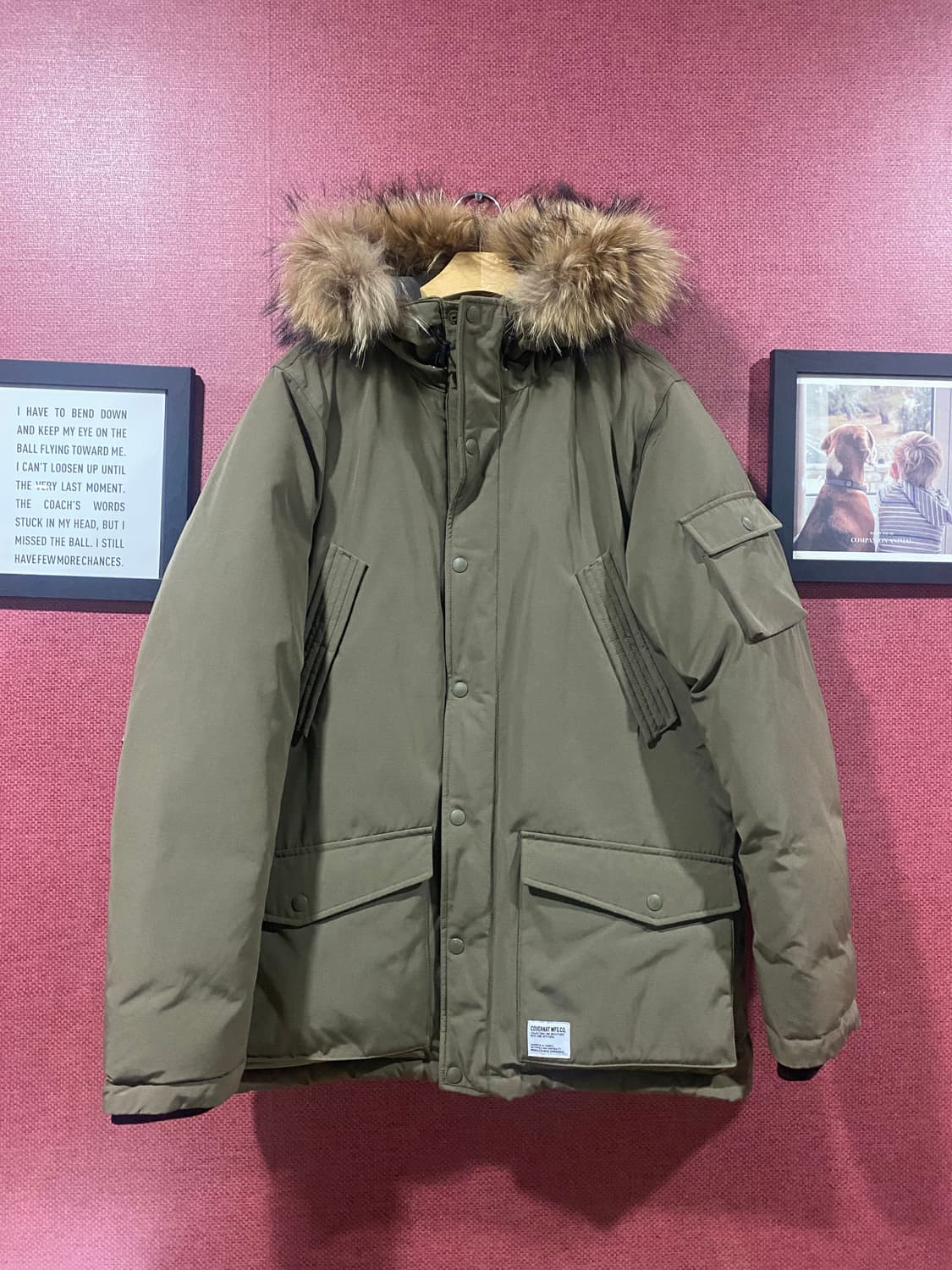 커버낫 카키 패딩 L 상품이미지1